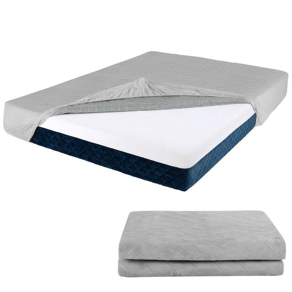 Luxury Super Soft Velvet King Size 80 in x 75.5 in. Polyester Mattress Protector with Fit Elastic Pocket