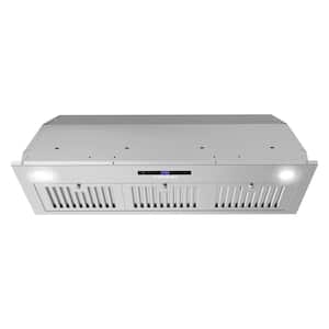36 in. Insert Range Hood with Soft Touch Controls, 3-Speed Fan, LED Lights and Permanent Filters in Stainless Steel
