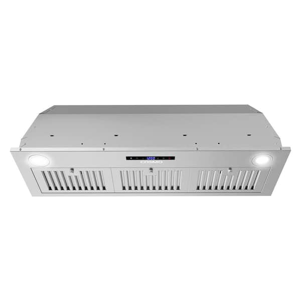 Cosmo 36 in. Insert Range Hood with Soft Touch Controls, 3-Speed Fan, LED Lights and Permanent Filters in Stainless Steel