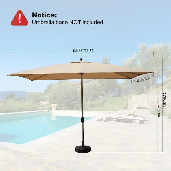 9 foot rectangular patio umbrella 35 PURPLE LEAF Large Porch Outside Cantilever Yard Umbrella Have an oasis Sonkuki 6 ft. x 9