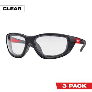 Performance Safety Glasses with Clear Fog-Free Lenses and Gasket (3-Pack)