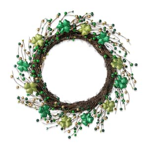 20 in. D St.Patrick's Shamrock Berry Wreath