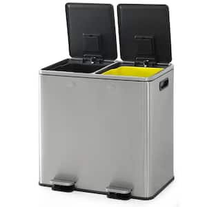 Home Zone Living 21 Gal. Large Stainless Steel Dual Compartment
