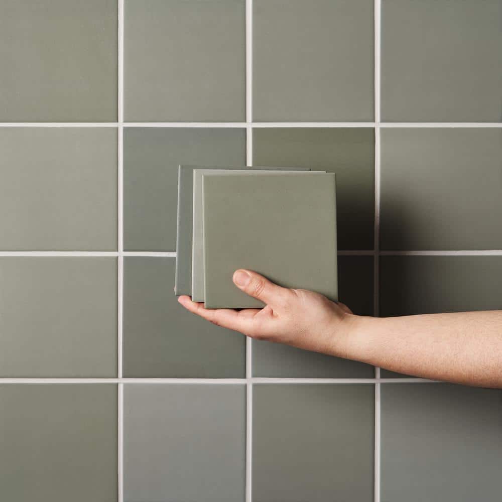 Sage Green Matte Porcelain 5x5 Wall Tile