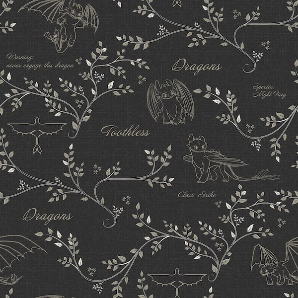 How to Train Your Dragon Toothless Radical Nature Black Peel and Stick Wallpaper