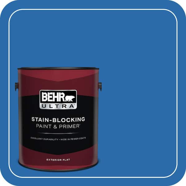 BEHR ULTRA 1 gal. #MQ4-24 Electric Blue Flat Exterior Paint & Primer