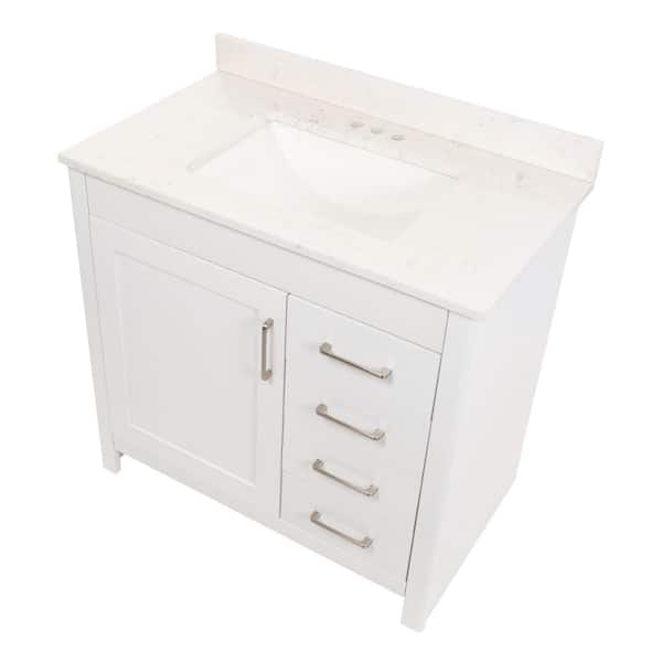 36 Inch Single Bathroom Vanity Set In White - #366T5