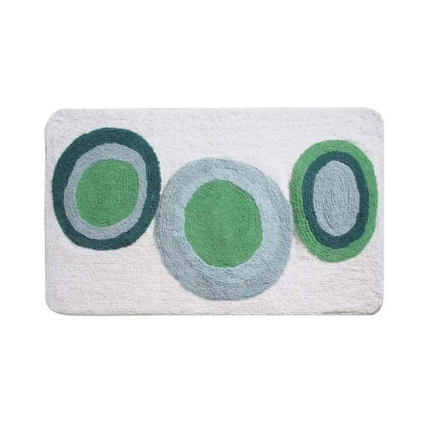 interDesign Kiko Blue & Green Cotton Bath Rug
