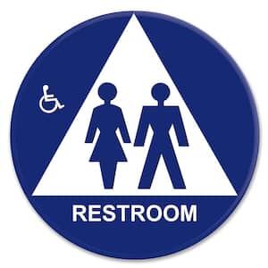 12 in. Blue Circle and Triangle Plastic Accessible Sign