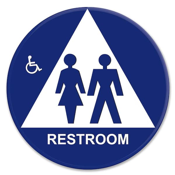 Lynch Sign 12 in. Blue Circle and Triangle Plastic Accessible Sign
