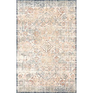 Theresia Vintage Floral Beige 5 ft. x 8 ft. Area Rug