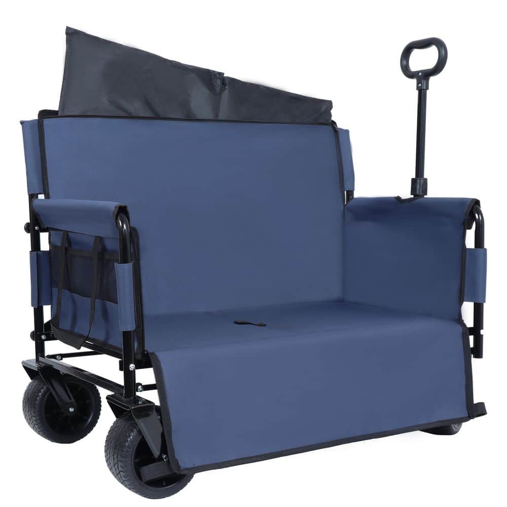 Tuesday 6 cu. ft. Steel 3-in-1 Convertible Folding Wagon Garden Cart with Bench Seat, Dark Blue price history on PriceWatchPro