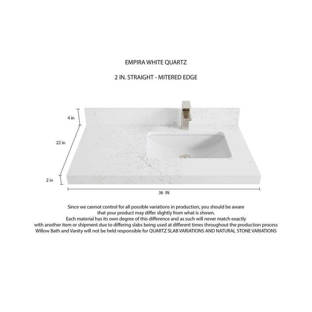 Boston 36" Evergreen Solid Wood Bathroom Vanity with Empira Quartz Top
