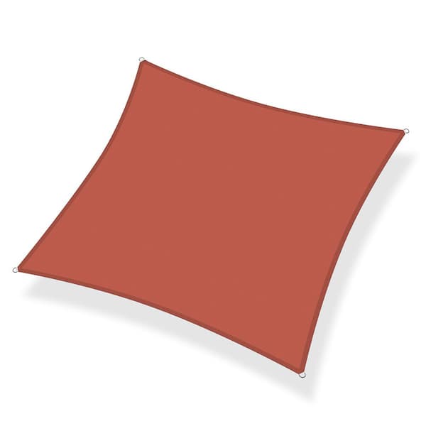 Artpuch 10 ft. x 10 ft. 185 GSM Rust Red Square UV Block Sun Shade Sail for Yard and Swimming Pool etc.