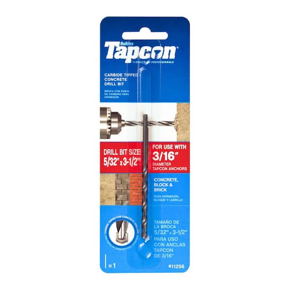 Tapcon 5/32 in. x 3-1/2 in. Steel Carbide Tip Masonry Drill Bit