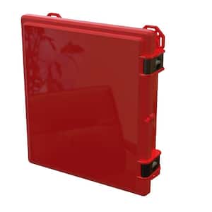 17.8 in. L x 16.3 in. W x 4 in. H Polycarbonate Red Hinged Latch Top Cabinet Enclosure with Red Bottom