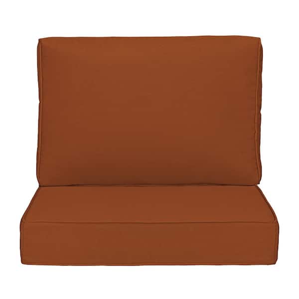 Uixe 18.5 in. x 22.9 in Outdoor Chair Cushions 2-Piece Deep Seat and Backrest Cushion Set for Patio Furniture in Orange