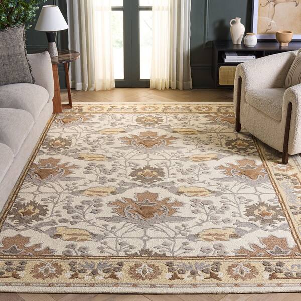 Earthly Treasures 8 ft. x 10 ft. Ivory/Gray Persian Area Rug