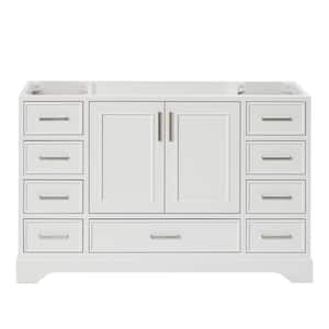 Stafford 54.75 in. W x 21.5 in. D x 34.5 in. H Bath Vanity Cabinet without Top in White
