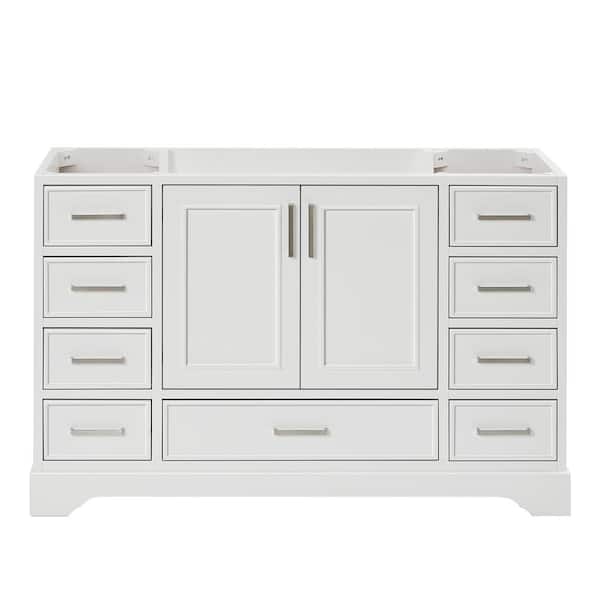 ARIEL Stafford 54.75 in. W x 21.5 in. D x 34.5 in. H Bath Vanity Cabinet without Top in White