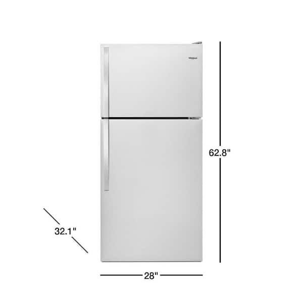 Whirlpool 14 cu. ft. Top Freezer Refrigerator in Monochromatic Stainless  Steel WRT134TFDM - The Home Depot