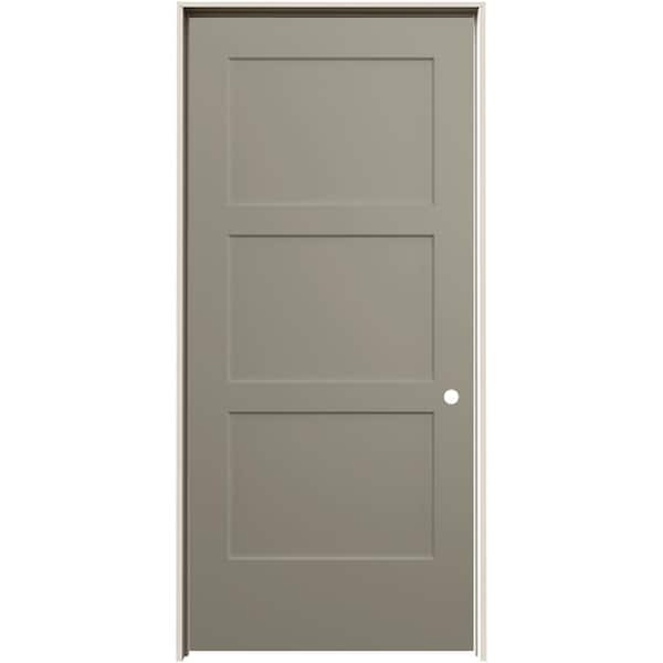 JELD-WEN 36 in. x 80 in. Birkdale Desert Sand Paint Left-Hand Smooth Solid Core Molded Composite Single Prehung Interior Door