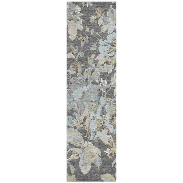 Chantille Machine Washable Indoor/Outdoor Abstract ACN3063 Gray 2 ft. x 7 ft. Runner Rug