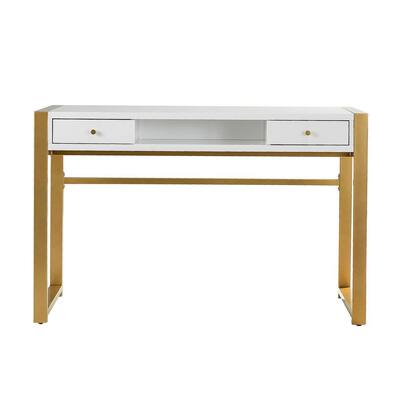 Vilma 48 in. W Wrting Desk with Golden Base