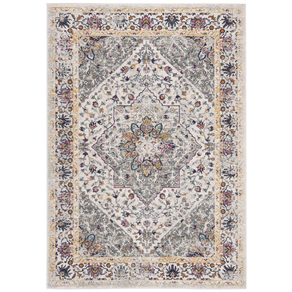 Evoke Ivory/Gray 7 ft. x 9 ft. Floral Medallion Area Rug price history on PriceWatchPro