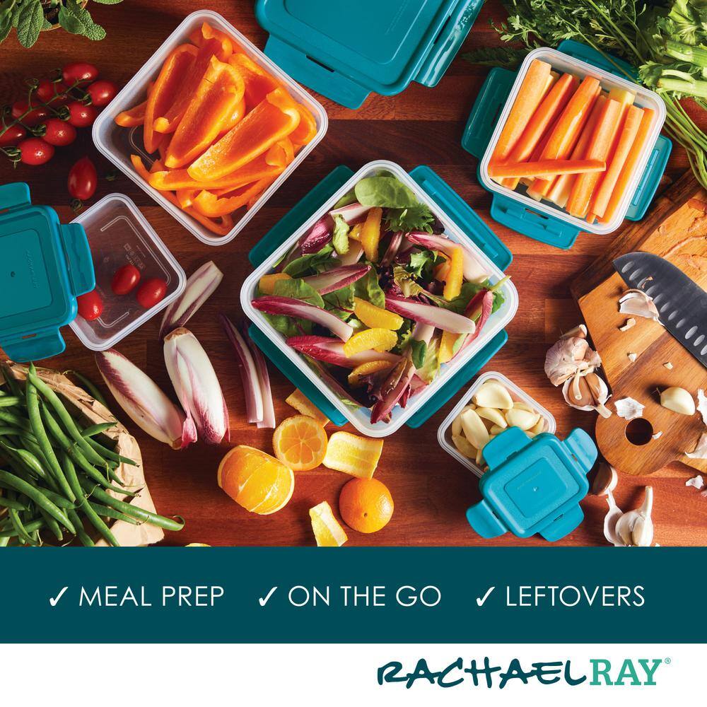 Teal BPA-Free Nestable Square Food Storage Container Set
