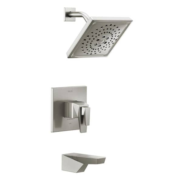 Delta Trillian TempAssure 1-Handle Wall-Mount Tub and Shower Trim Kit in Lumicoat Stainless (Valve Not Included)