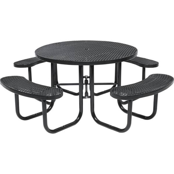 Tradewinds Park 46 in. Brown Commercial Round Picnic Table