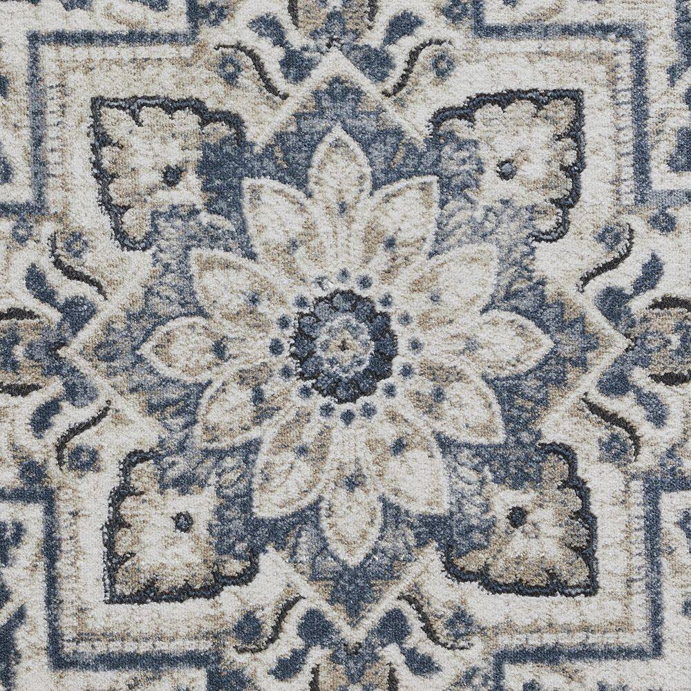 Elegant Blue Oriental-Inspired 8' x 10' Synthetic Area Rug