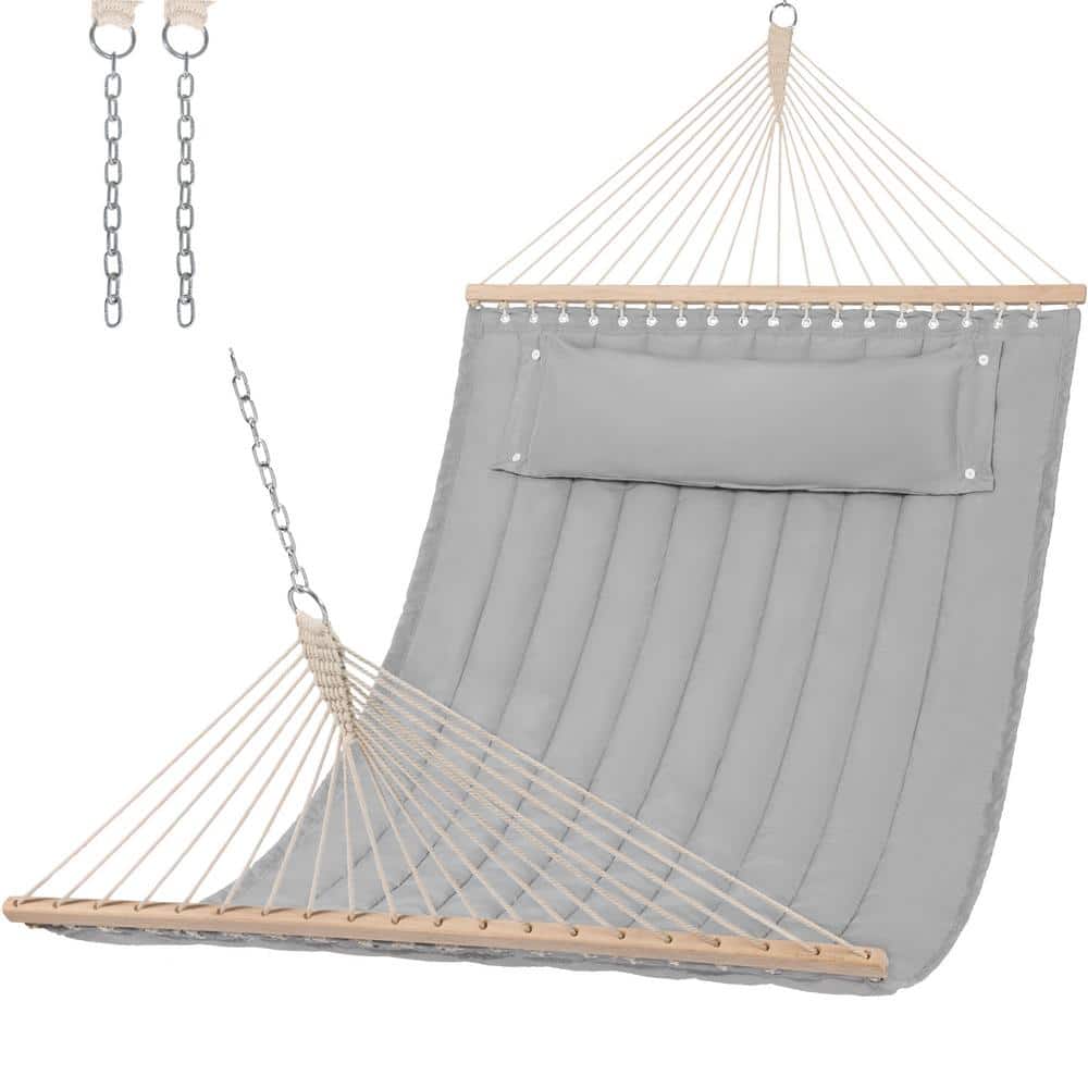 78.7 in. x 55 in. Hammock Quilted Fabric Swing Large Hammock Bed with Sprea