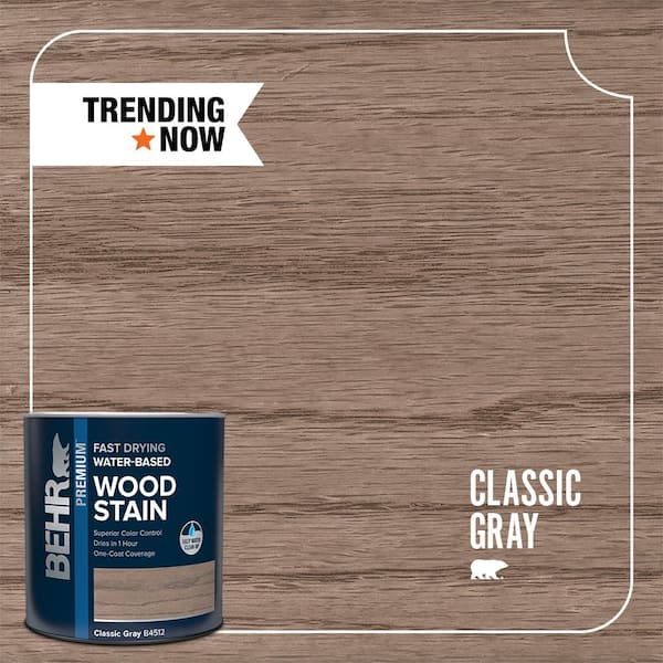 BEHR 1 qt. #TIS-512 Classic Gray Transparent Water-Based Fast Drying Interior Wood Stain