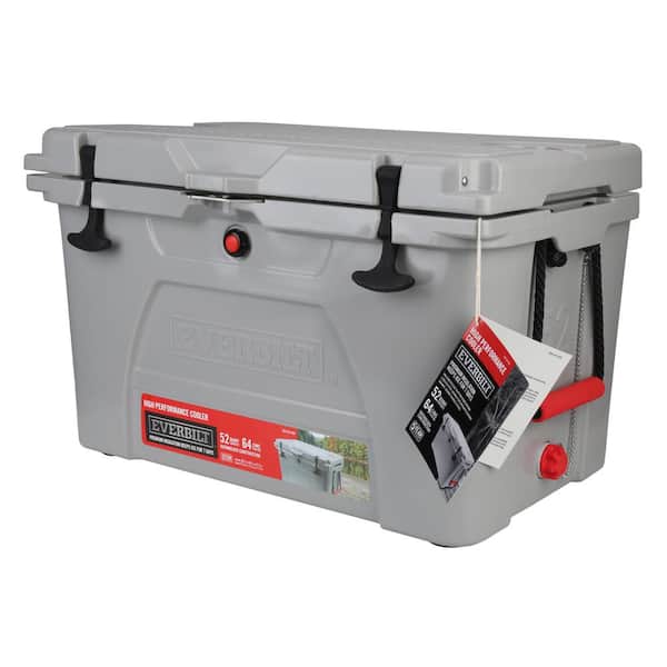 Everbilt - 52 qt. High-Performance Cooler in Gray with Lockable Lid