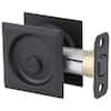 Kwikset Matte Black Square Bed/Bath Pocket Door Lock with Lock 335514SQTPCKTDR