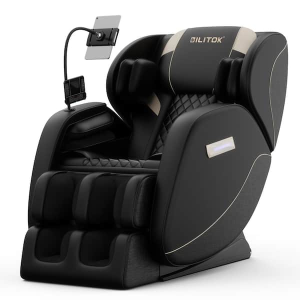 Samuel Black PU Leather Massage Chair Recliner with Zero Gravity and Full Body Air Pressure