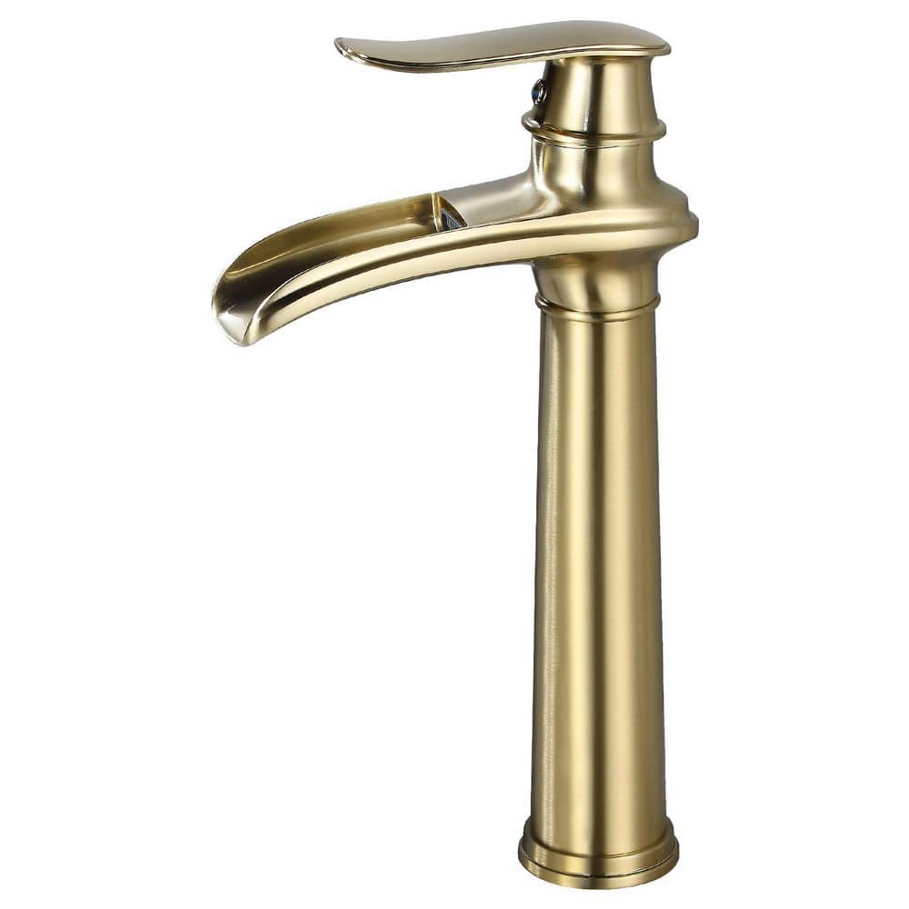 Waterfall Single Hole Single Handle Vessel Sink Faucet in Brushed Gold price history on PriceWatchPro
