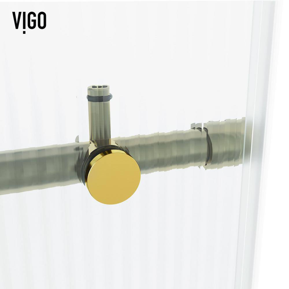 Elan E-Class 60" Frameless Sliding Shower Door in Matte Brushed Gold