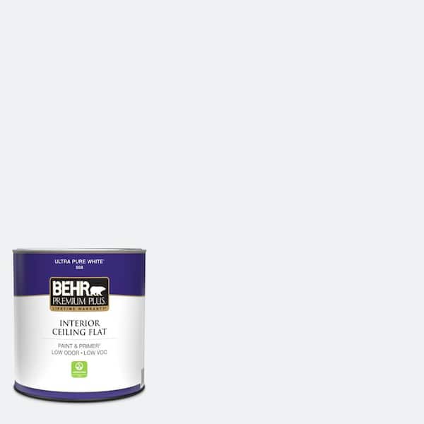 BEHR PREMIUM PLUS 1 qt. #BL-W10 Maui Mist Ceiling Flat Interior Paint