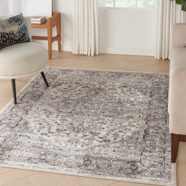 Nourison Concerto Ivory/Grey 4 ft. x 6 ft. Persian Modern