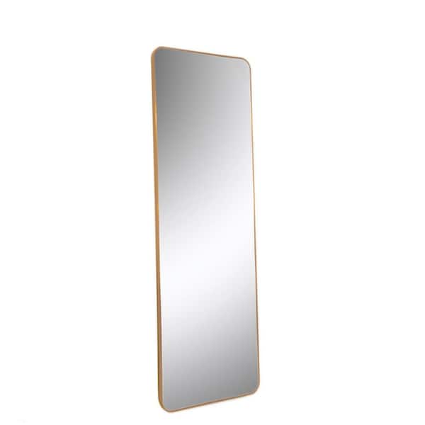 JimsMaison 22 in. W x 65 in. H Large Rectangular Aluminum Framed Wall Bathroom Vanity Mirror in Gold