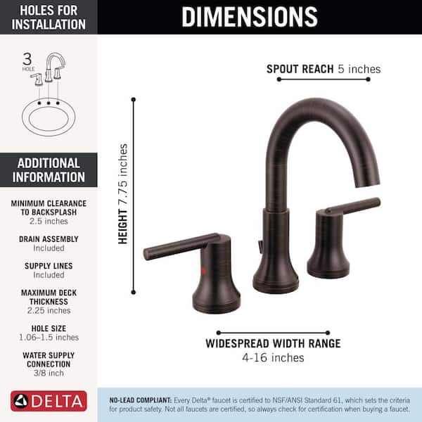 Delta Trinsic 8 in. Widespread 2-Handle Bathroom Faucet with Metal