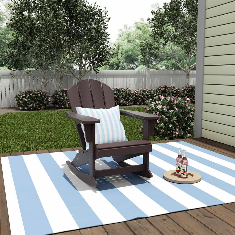 Laguna Dark Brown Eco-Friendly Poly Adirondack Rocking Chair