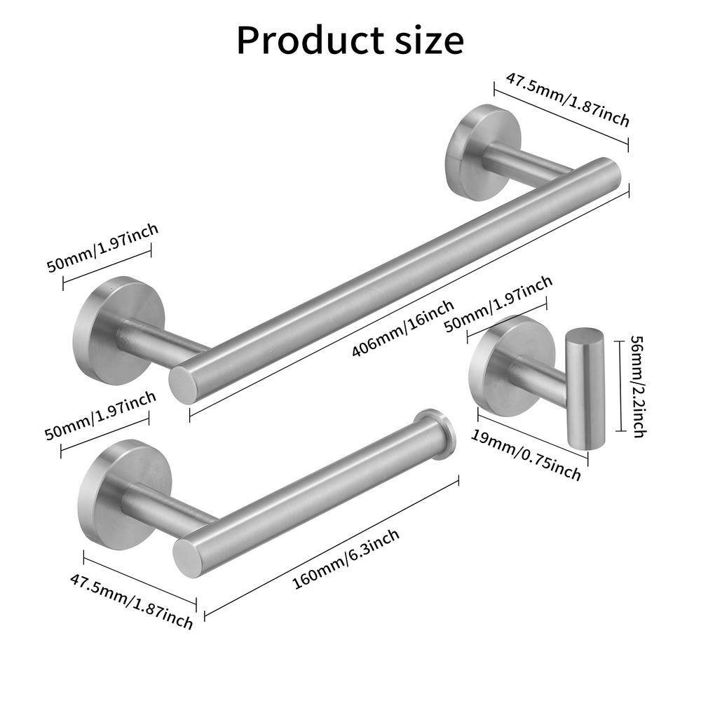 Stainless Steel 3-Piece Bathroom Hardware Set