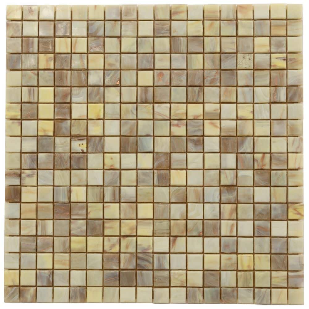 Parchment Beige and Yellow Glass Mosaic Tile for Wall and Floor