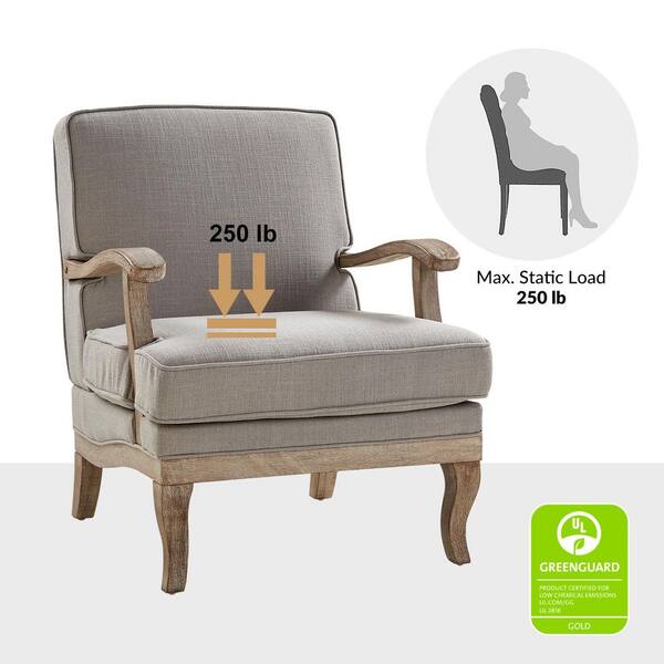 JAYDEN CREATION Quentin Grey Farmhouse Wooden Upholstered