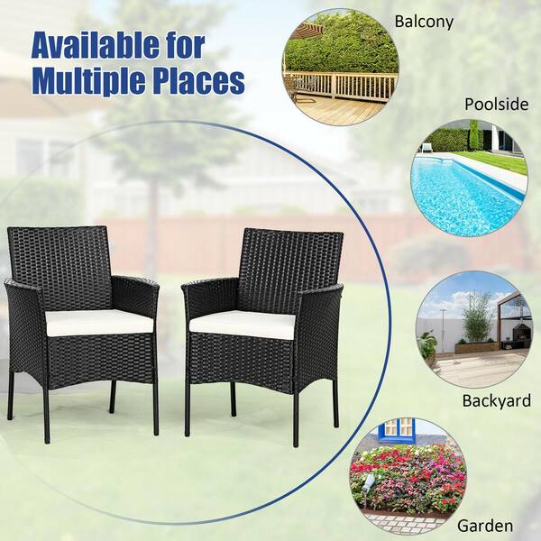 2 x 4 Chair Seat Pads Patio Tie on Garden Conservatory Cushions Dining Outdoor 