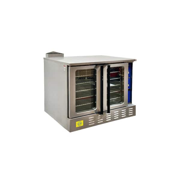Elite Kitchen Supply 38 in. Single Commercial Electric Convection Oven Three Phase in Stainless Steel EOE1240 with Casters 240-Volt